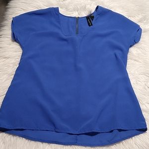 Royal blue short sleeve blouse